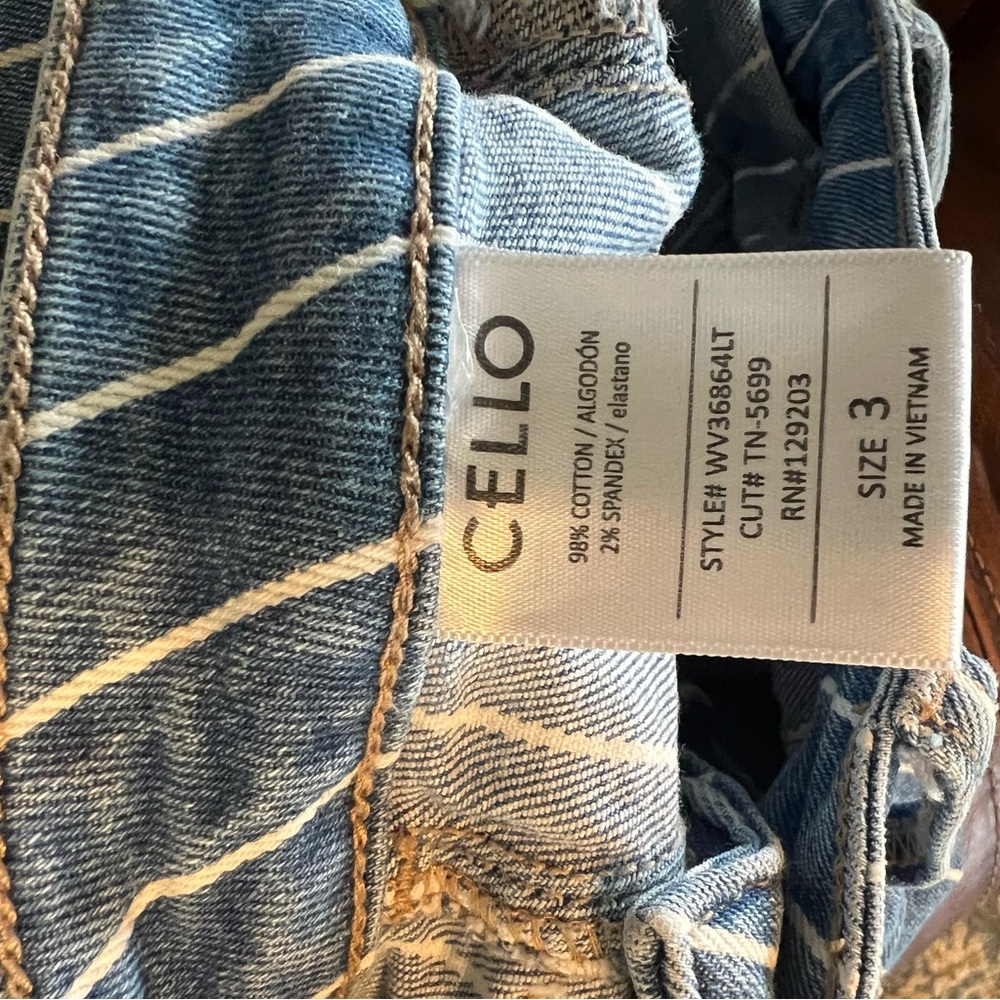 Cello Denim with Blue and White Pinstripes